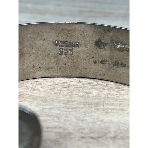 Vintage Sterling Silver 925 ECUADOR signed Cuff Bangle Story Teller Bracelet - Picture 7 of 12